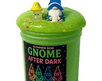 Gnome After Dark | Glow in the Dark Slime | Jelly Slime | Marshmallow Scent | Forest Slime | Gnome Charm | Mystical Slime | Green Slime
