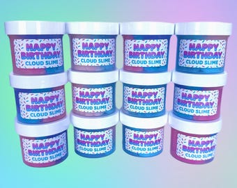 Slime de nube de feliz cumpleaños / Rellenos para bolsas de regalos de fiesta