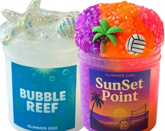 Paquete de slime costero: Set de slime ASMR inspirado en la playa y el océano