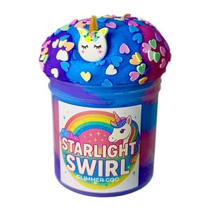 Unicorn Icy Slime: Starlight Swirl, Cupcake Scented, Rainbow Confetti