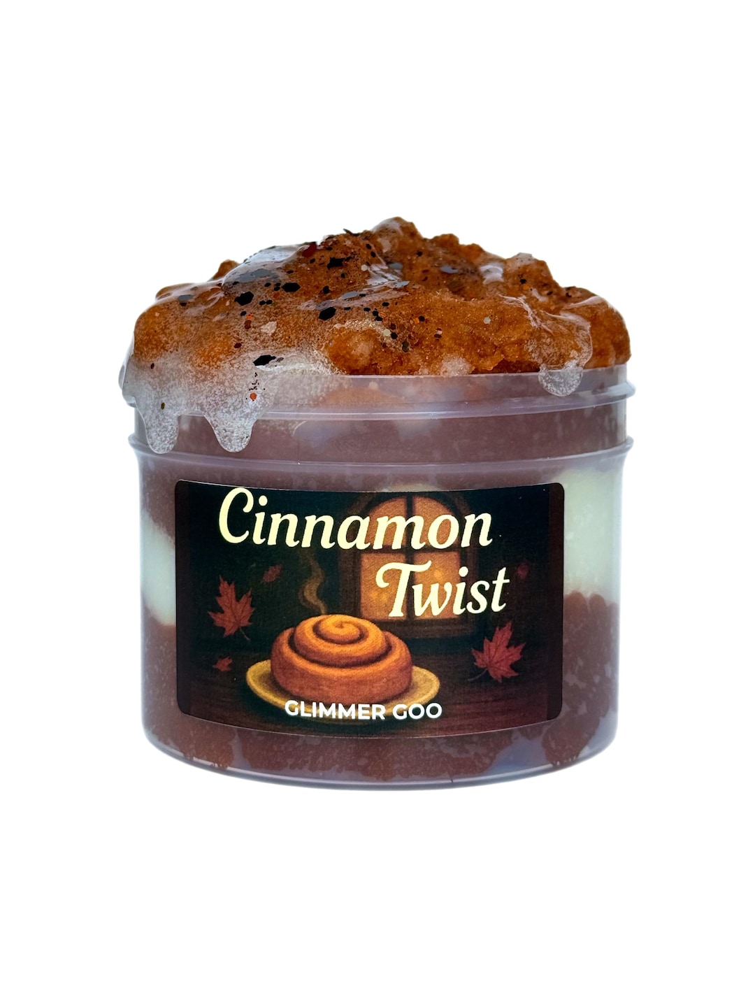 Cinnamon Bun Scented Slime: Drizzly Texture with Cinnamon Glitter
