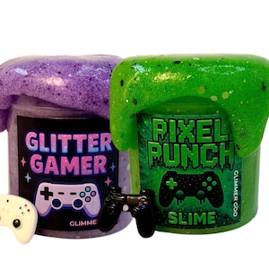 Gamer Slime Bundle: Pixel Punch & Glitter, Video Game Gift Set