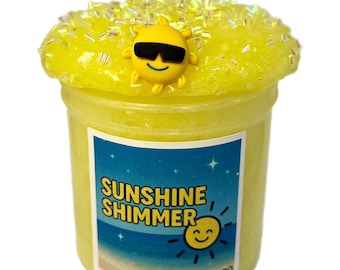 Sunshine Shimmer - Yellow Bingsu Slime, Coconut Scented Slime for Kids, Slime Gift, Summer Sensory Slime, Summer Party Gift, Crunchy Slime