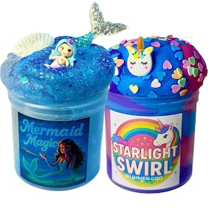 Mystic Fantasy Slime Pack: Mermaid & Unicorn Charms, Scented Icee Slime