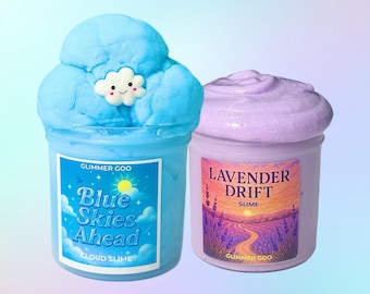 Relaxing Slime Bundle: Lavender Vanilla & Fresh Clean Scented - Stress Relief