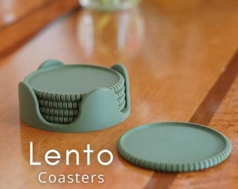 coasters | minimalist decor | 3d printed coaster | minimalist home decor accessories | coaster set | ribbed futuristic decor | decor gift