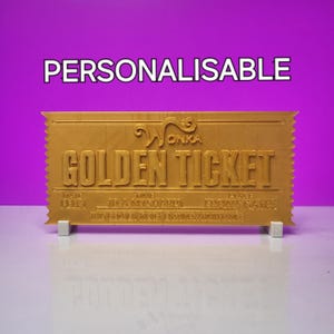 Golden ticket| Party invitation card | Timothee Chalamet| Wedding invitation|Birthday invitation| Invitation card | Invitations | 3d printed