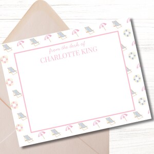 Carte de correspondance personnalisée The Coastal Cabana – Modèle canva modifiable | Papeterie imprimable, cadeau pour elle