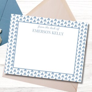 Carte de correspondance personnalisée Le voilier – Modèle canva modifiable | Papeterie imprimable, cadeau pour elle