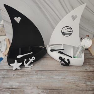 3 D Druck Deko Boot mit Segel /Boot Regal....Maritim Geschenk für Nachbarn, Hochzeit, Freunde, Taufe, Kommunion