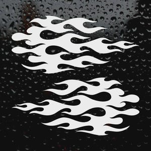 2x Flame Graphics-stickers: grote vinylstickers voor auto&#39;s, bestelwagens en motoren