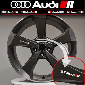 Premium Audi S-Line Alloy Wheel Rim Decal Set – Fits A3, A4, A6, A7, A8, Q5, Q7, RS Models For Alloy Wheels