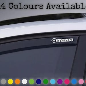 4x Mazda Wind Deflector Stickers – Car Window, Bumper & Rain Guard Decals