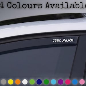 Audi Wind Deflector Stickers: White Vinyl Decals - Set of 4