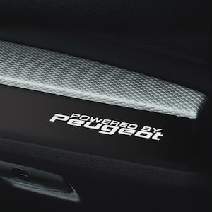 4x Powered by Peugeot 120mm x 20mm Vinyl Decal Stickers – Car Styling Graphics