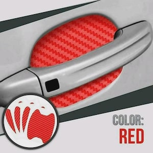 4pcs Carbon Fiber Car Door Handle Protector Film - Anti-Scratch Sticker Decals