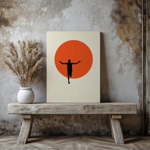 Minimalist Running Poster – Marathon Finish Line Art Print – Modern Runner Wall Art – Bold Athletic Digital Download for Sport Lovers