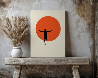 Minimalist Runner Wall Art Print: Marathon Finish Line (Digital Download)