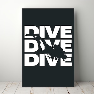 Scuba Diver Typography Wall Art: Bold Dive Poster (Digital Download)