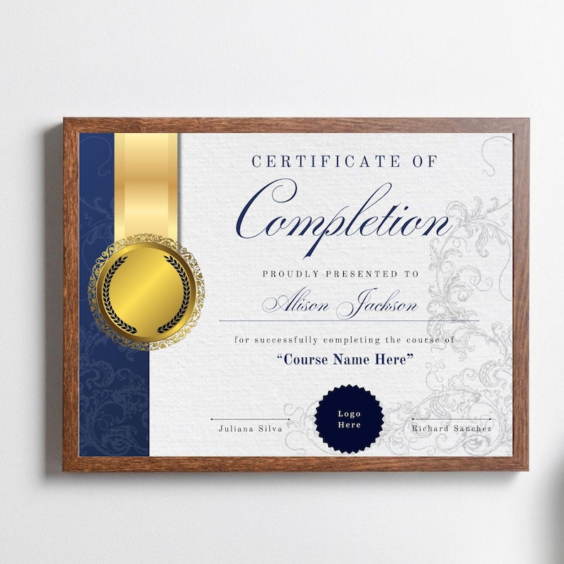 Printable Course Completion Certificate: Editable Beauty Award Template ...