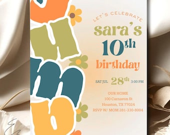 Trampoline Birthday Invitation: Jump Party, Sky Zone, Urban Air (5x7 inches, Digital Download)