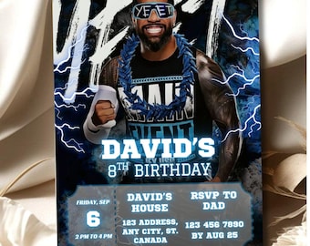 Yeet Jey Uso WWE Birthday Invitation: Wrestling Party (5x7 Digital Download)