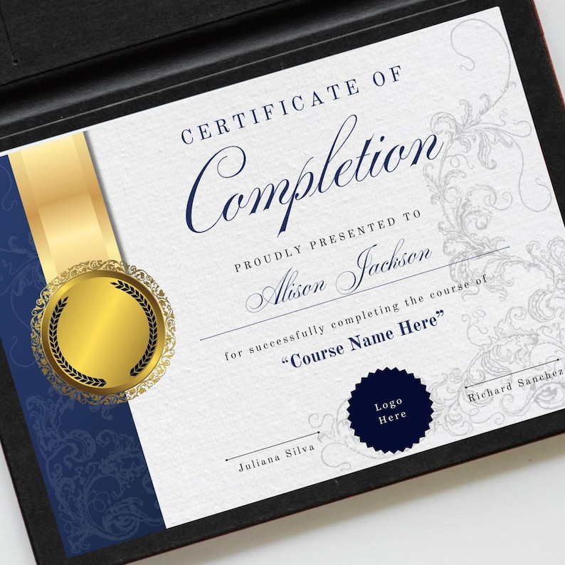 Printable Course Completion Certificate: Editable Beauty Award Template ...