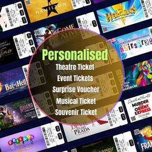 Entrada personalizada para eventos / Entrada para teatro / Vale sorpresa para conciertos, comediantes o espectáculos en vivo / Entrada de souvenirs y objetos de recuerdo DIGITAL