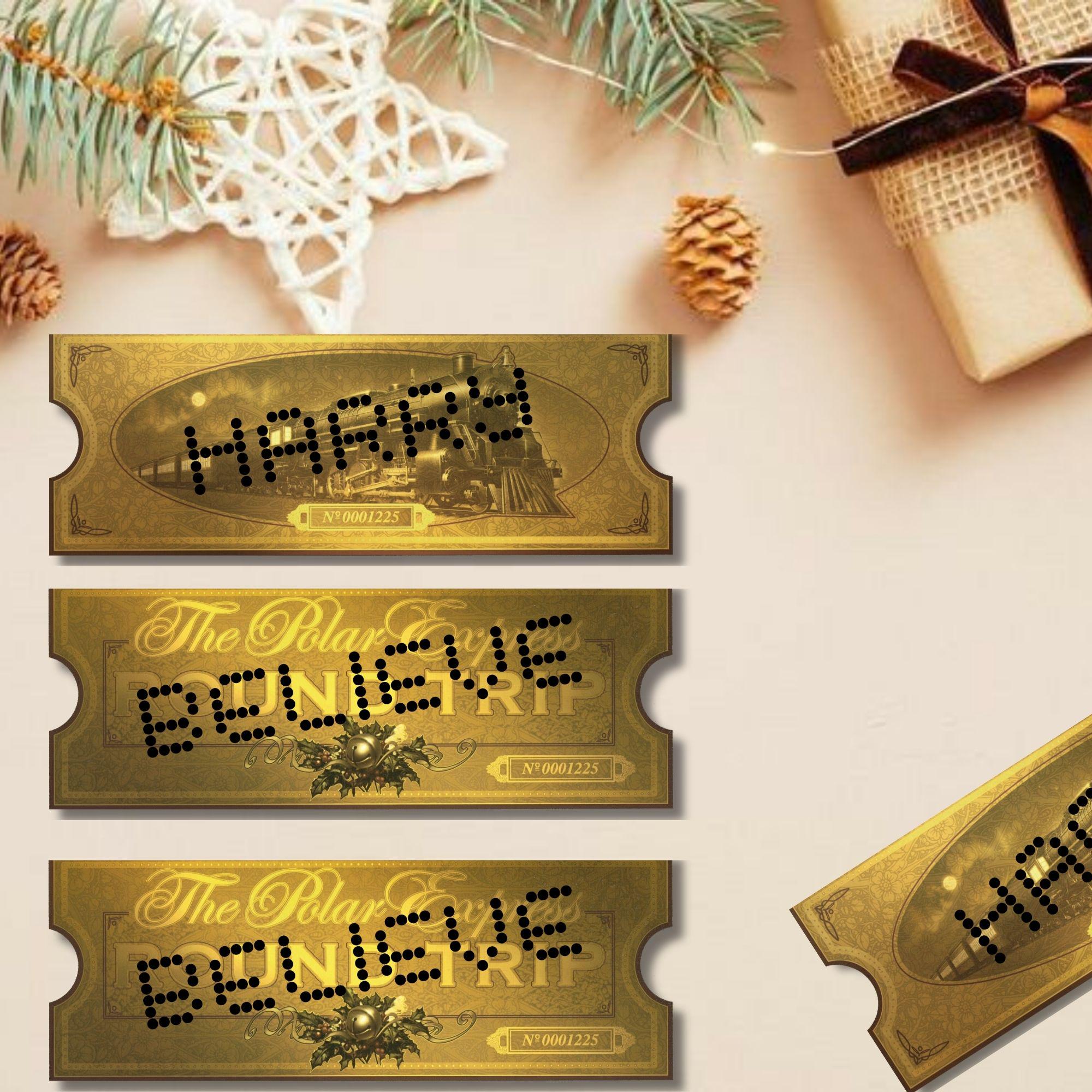 Personalized Polar Express Ticket Printable Editable Canva Template
