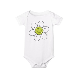 Pickleball Smiling Flower Infant Jersey One Piece, Baby Bodysuit, Toddler Outfit, Spring Gift, Cute Baby Clothing, Baby Shower Gift