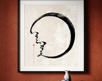 Ichigo Ichie japansk kalligrafiposter - handritad zenkonstkalligrafi för mindfulness-anslutning, japansk bläckkonst, minimalistisk väggkonst