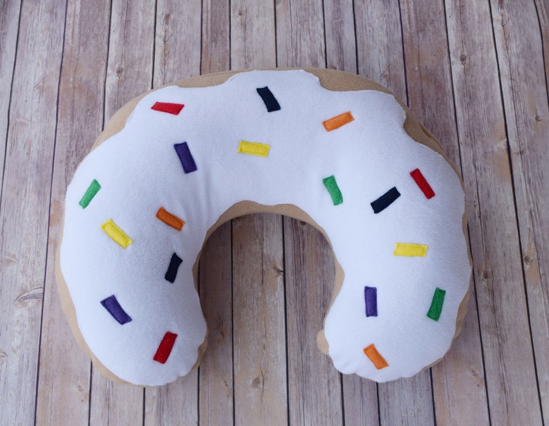 White Donut Nursing Pillow Cover with Rainbow Sprinkles Etsy