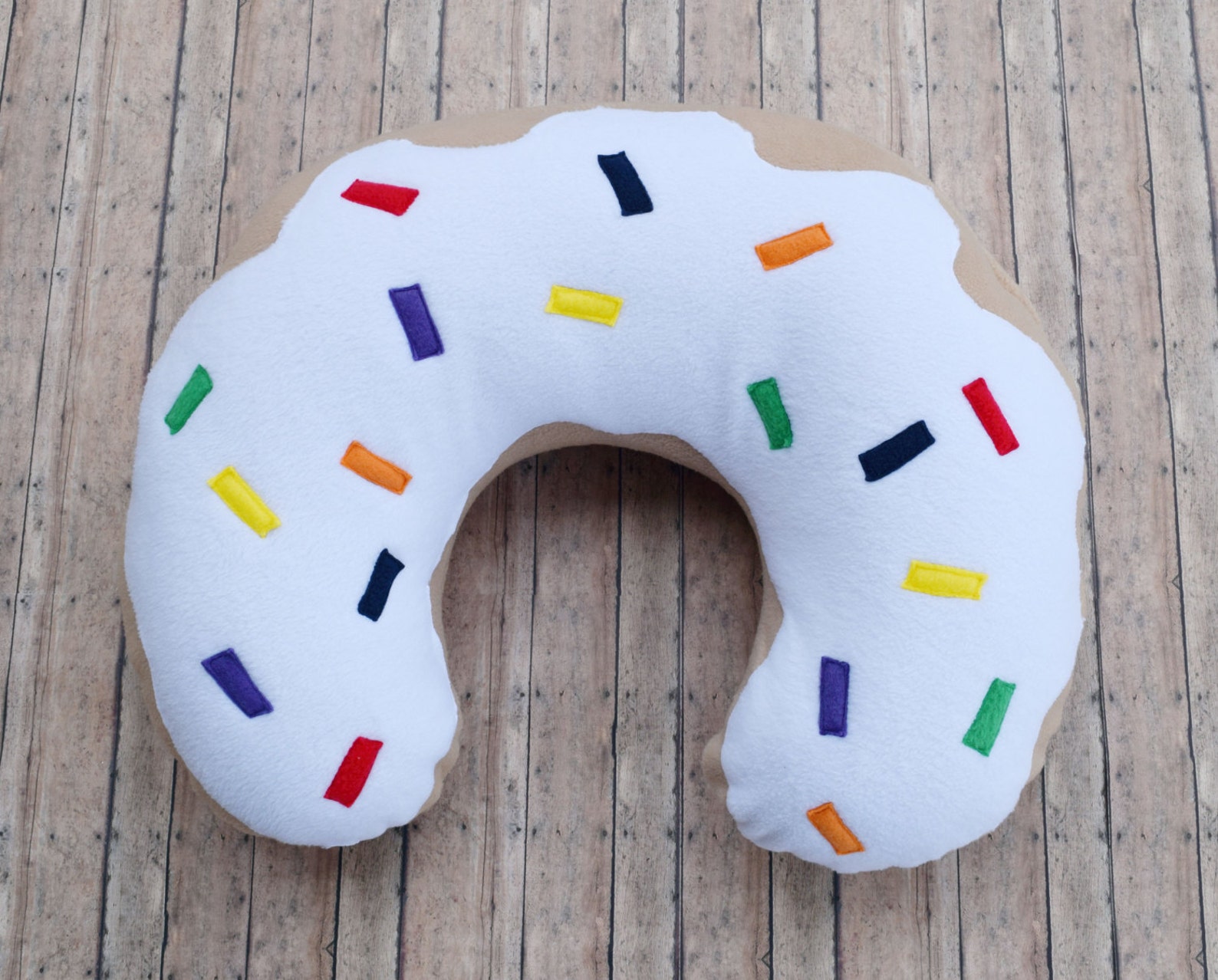 White Donut Nursing Pillow Cover with Rainbow Sprinkles Etsy