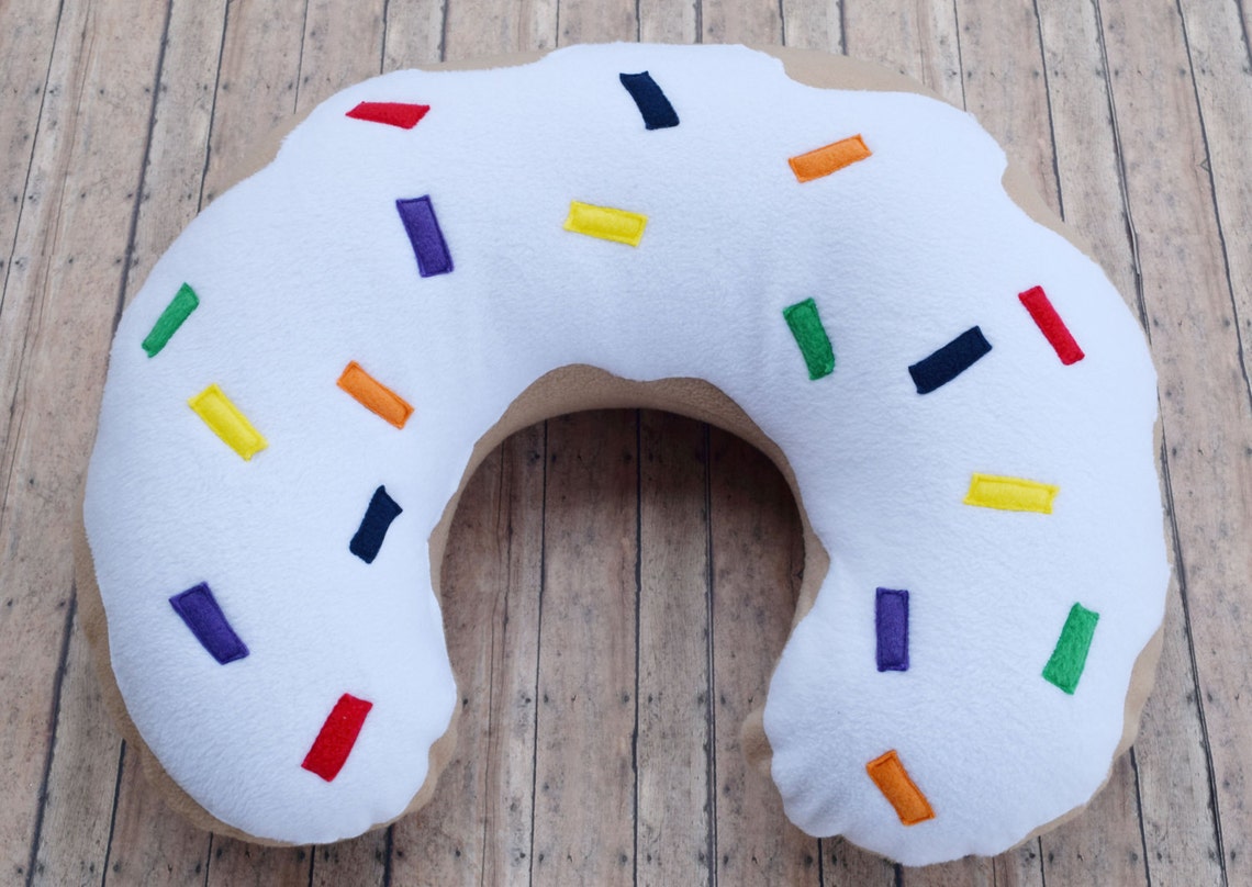 White Donut Nursing Pillow Cover with Rainbow Sprinkles Etsy