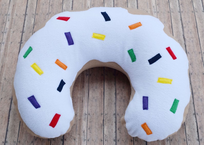 White Donut Nursing Pillow Cover with Rainbow Sprinkles Etsy