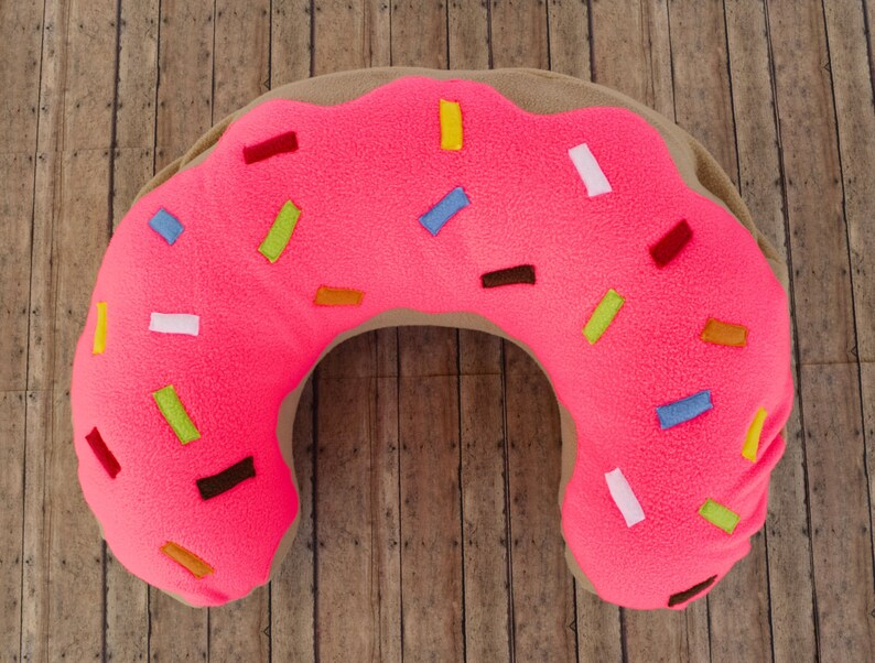 Hot Pink Donut Nursing Pillow Cover with Rainbow Sprinkles Etsy