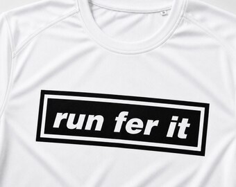 Chemise de course indé Britpop Run Fer It - Cadeau de coureur amusant, t-shirt de course technique blanc