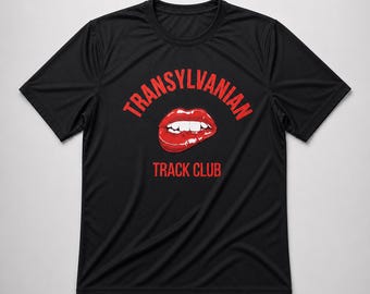 Op Rocky Horror Picture Show geïnspireerd hardloopshirt: Transylvanian Track Club Halloween Performance-T-shirt RHPS