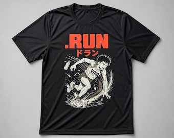 Op Akira geïnspireerd hardloopshirt: VOID.RUN manga-shirt met print