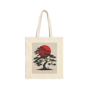 Zen Cotton Canvas Tote Bag, Eco-Friendly Reusable Grocery Bag, Minimalist Spiritual Tote, Yoga Gift, Daily Bag with Inspirational Design