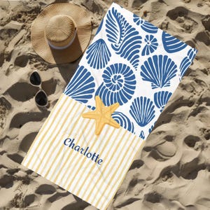 Personalized beach towel with name · Towel with desired text · Summer gift · Children&#39;s beach towel · Boho bath towel 30x60