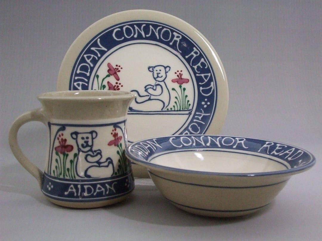 Personalized 3 Piece Baby's Set 7 Plate Mug and Etsy