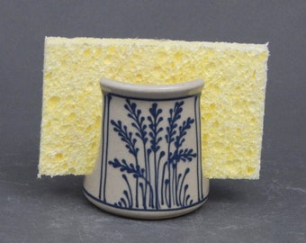 Sponge Holder  Blue Wheat  Stoneware - Stoneware Pottery