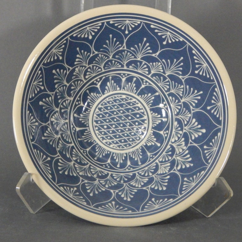 Made to Order Extra Large Bowl White on Dark Blue Background Etsy