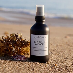 Sea Salt & Sage - Floral | Non-Toxic Room + Linen + Home Spray | Hand-Blended | Clean Ingredients - Eco Friendly | 4 oz.