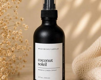 Coconut Soleil Room & Linen Spray • Tropical Pineapple + Vanilla Mist • Summer Beach Decor,  Warm Oasis Gift