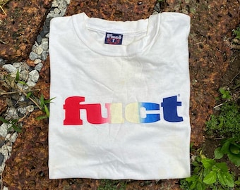 Vintage FUCT Logo T-Shirt White – 90s Streetwear Graphic Tee