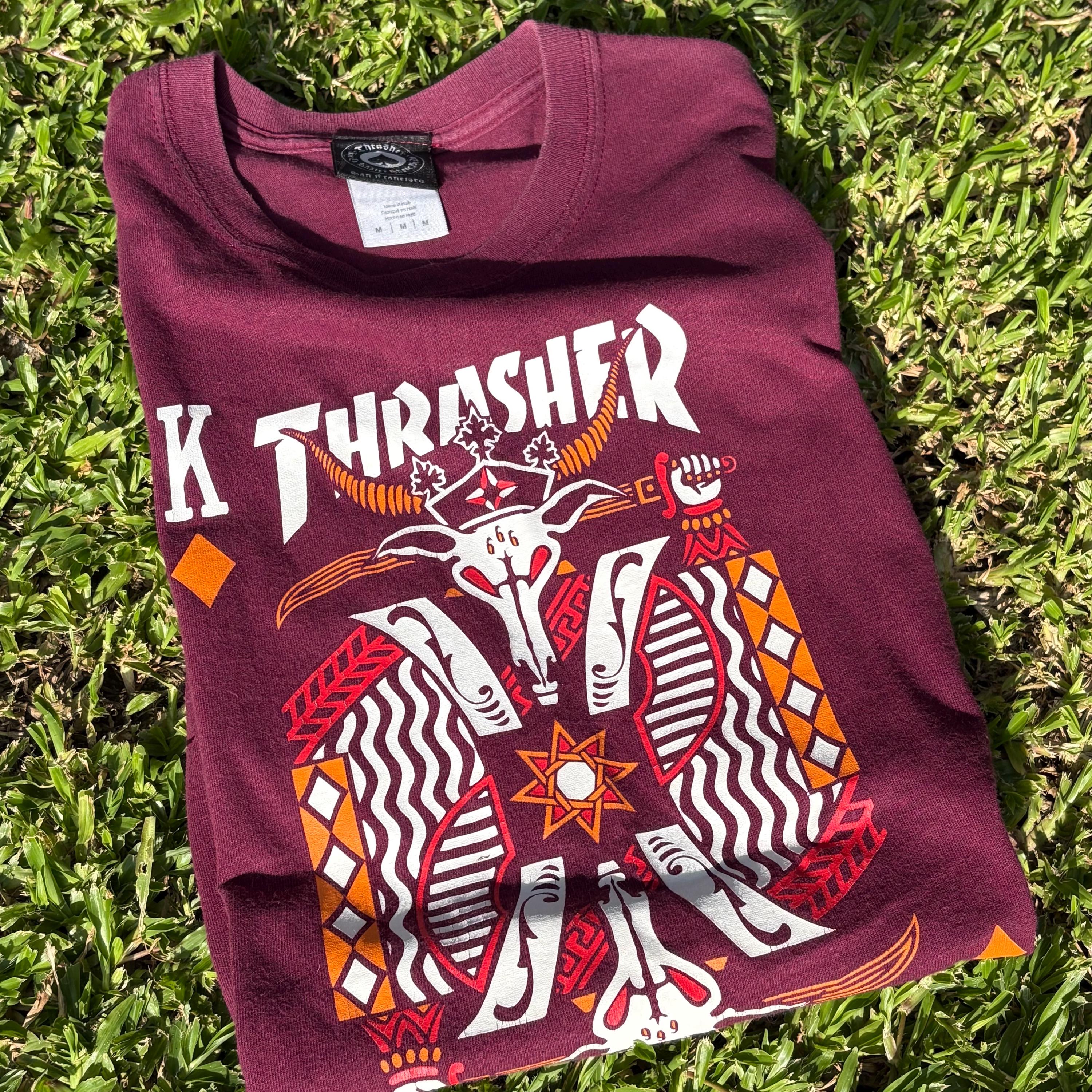Purple Thrasher Neon T Shirt Thrasher Neon Skate Mag Logo T-Shirt