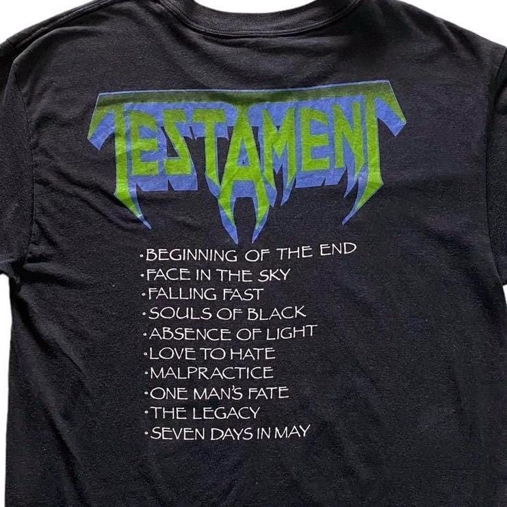 Vintage 90s Testament Souls of Black Tee Heavy Metal Graphic Shirt