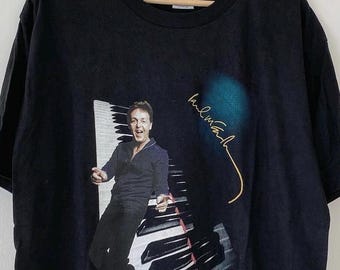 Vintage Paul Mccartney US Tour T Shirt Concert Jet Black Cotton